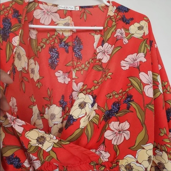 NWOT Floral wrap blouse - Picture 11 of 13